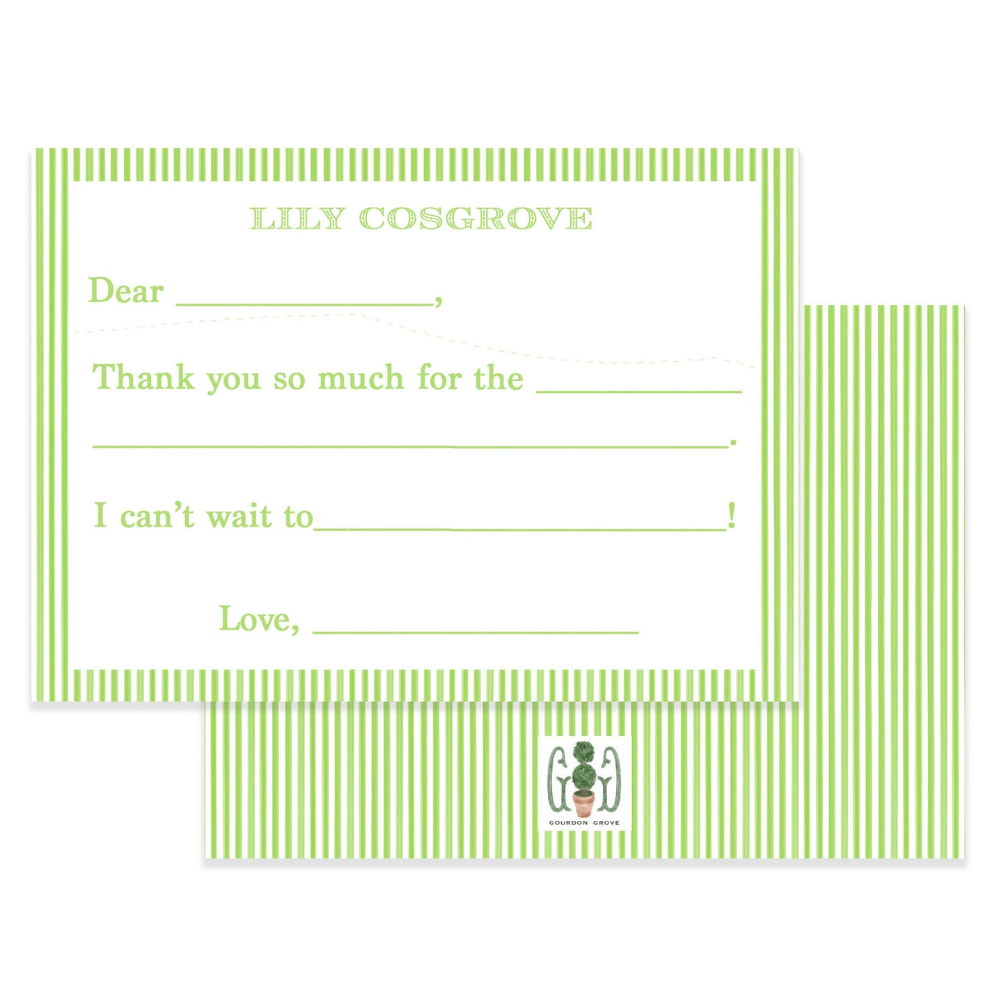 Children's Thank You Notes - 5X7 Inch Cards