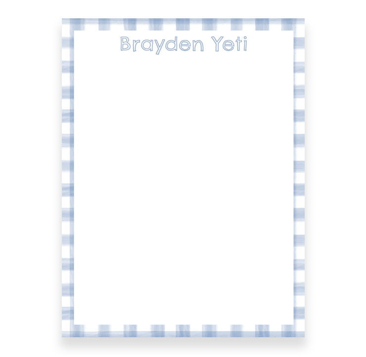 Blue Gingham - 5x7 Inch Notepad