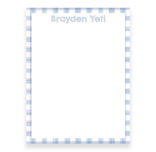 Blue Gingham - 5x7 Inch Notepad