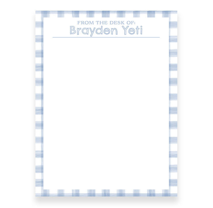 Blue Gingham - 5x7 Inch Notepad