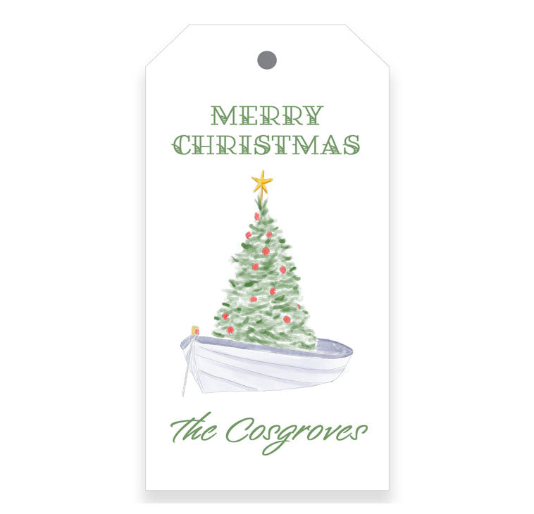 Christmas Tree Boat Gift Tag