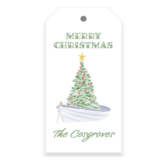 Christmas Tree Boat Gift Tag