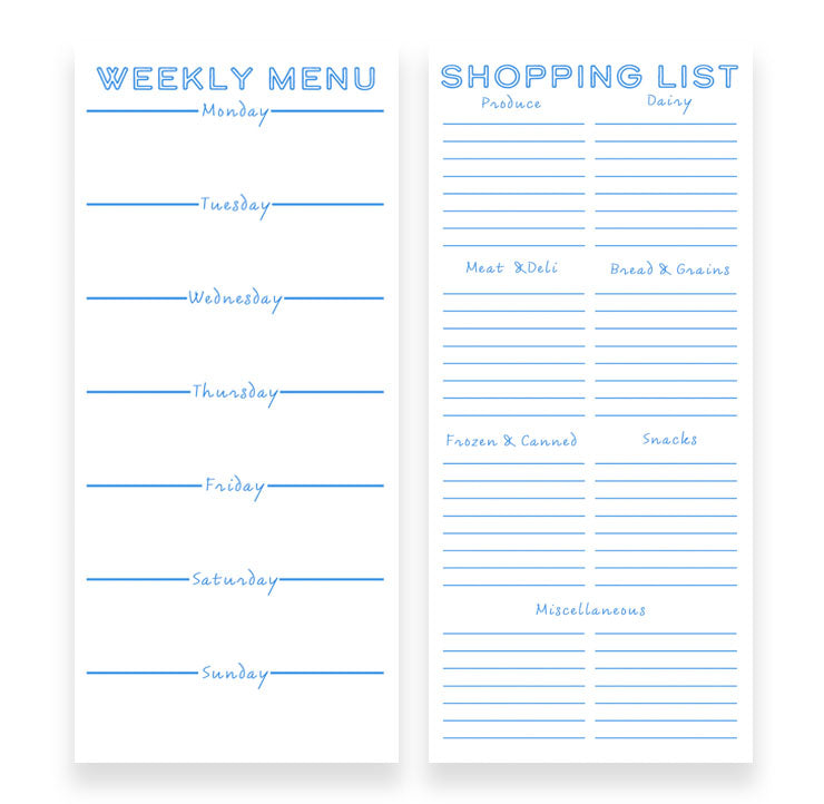 3.75x9" Meal Planning Notepads