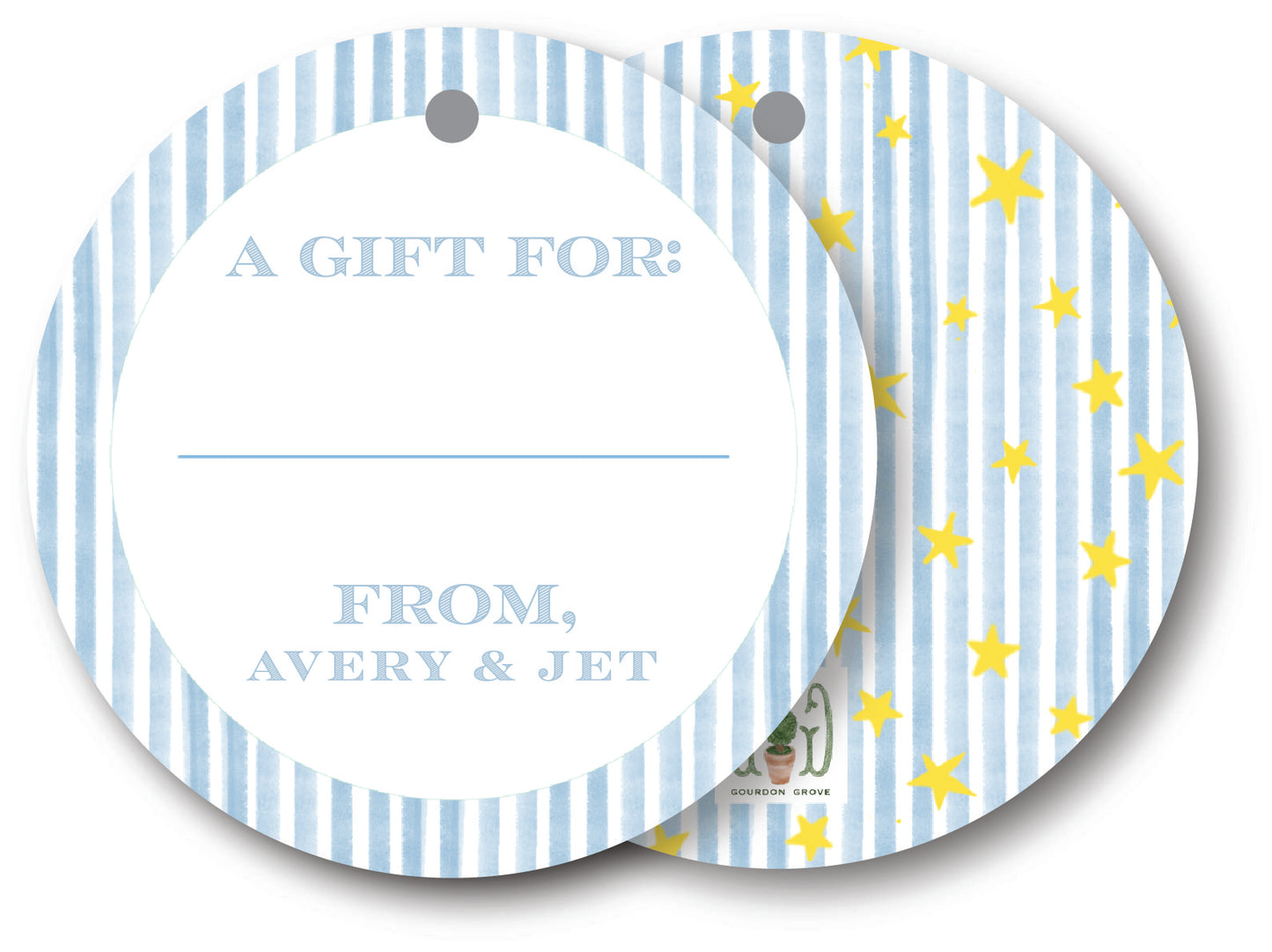 Stars on Stripes Round Gift Tag