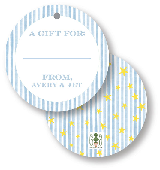 Stars on Stripes Round Gift Tag