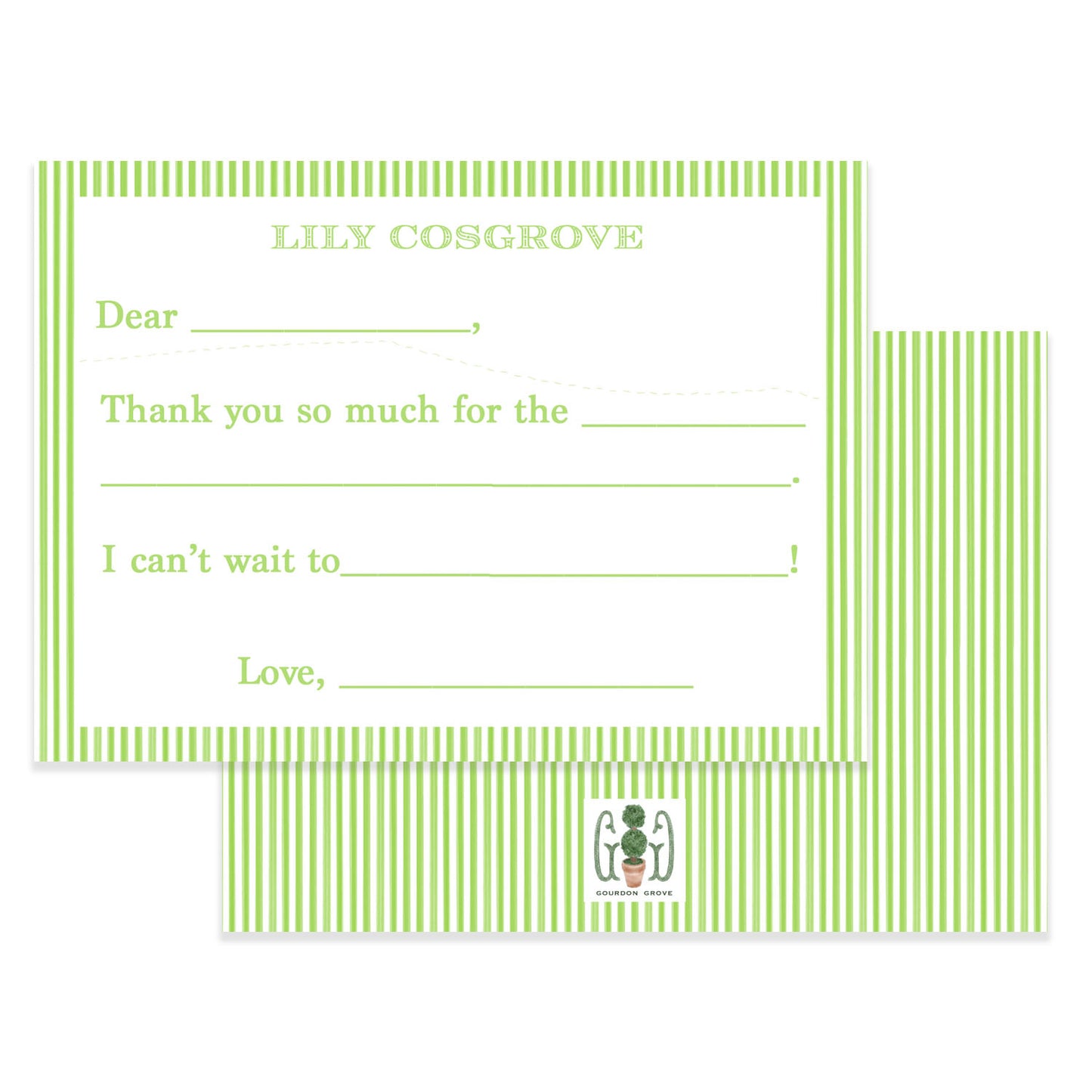 Children's Thank You Notes - 5X7 Inch Cards