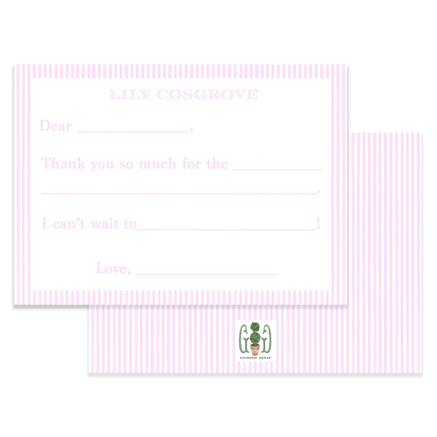 Children's Thank You Notes - 5X7 Inch Cards